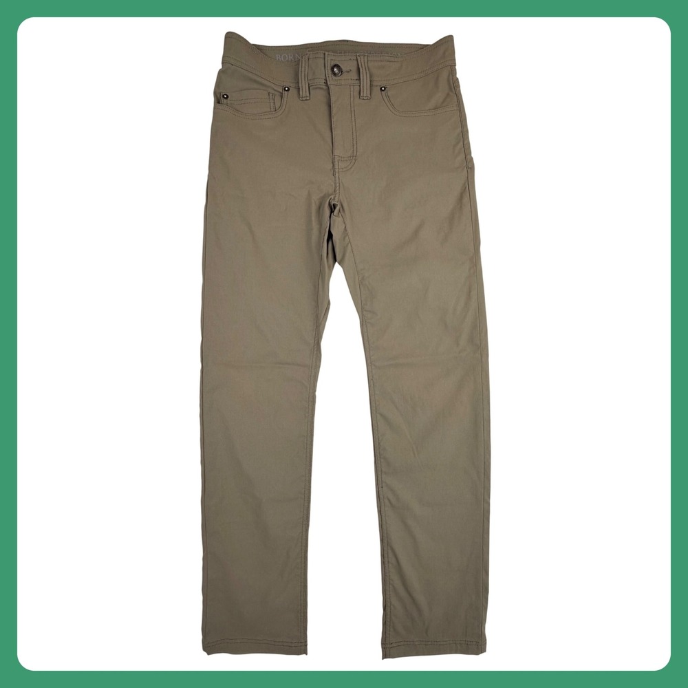 prAna Zion‎ Slim Fit Pants Men 30x32 Brown Stretch Performance 5-Pocket Hiking